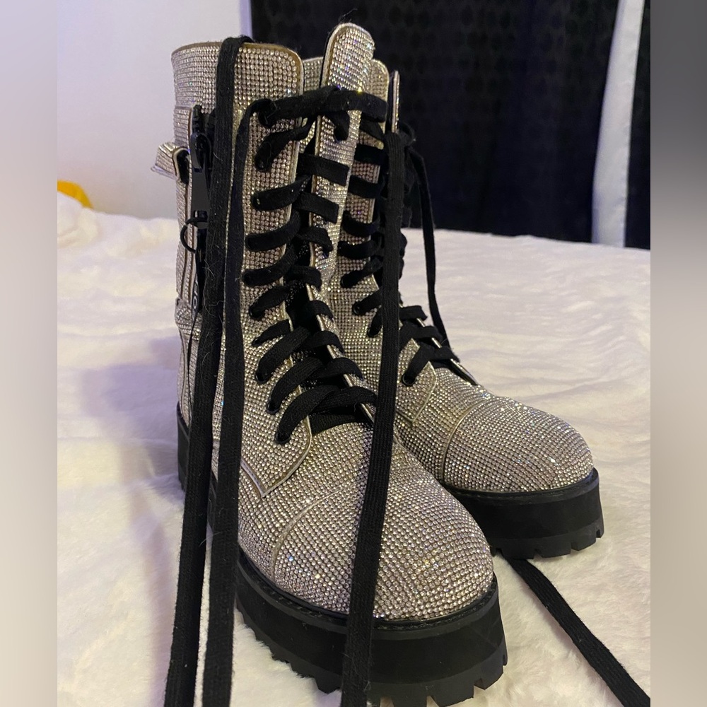 Billionaire bling combat boots dollskill